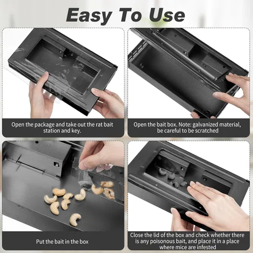 Miniatura 5 de Qualirey Paquete de 2 trampas para ratones con tapa transparente, humanizada, para interiores y exteriores, control de ratas, mascotas y seguridad