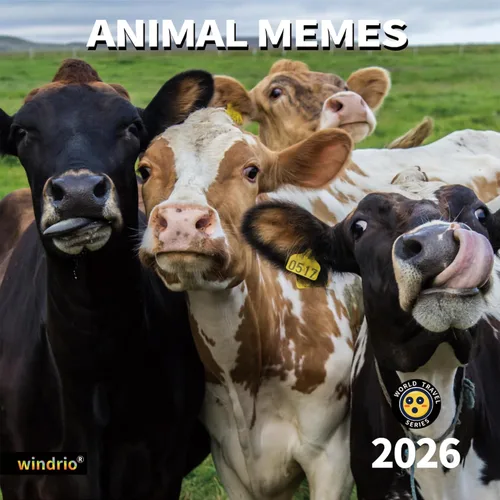 Calendario de pared 2026, Calendario divertido 2026, noviembre de 2025 - diciembre de 2026, calendario de pared con memes divertidos de animales, 12