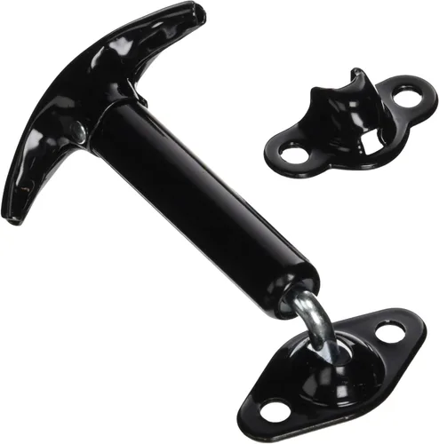 Miniatura 2 de Buyers Products Wj96WCB4 Pestillo con resorte de 90 grados para capó con retén y herrajes - Acabado de esmalte negro, paquete de 4