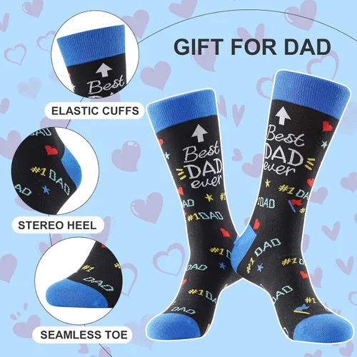 Miniatura 3 de BONANGEL Dad Socks Mens Funny Novelty Crazy Funky Socks Best Gifts for Fathers Day Birthday Christmas from Daughter Son