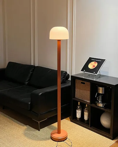 Miniatura 9 de MAGCHARM Lámpara de pie con forma de hongo con control remoto, lámpara de pie LED regulable de 59 pulgadas de alto con temperatura