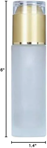 Miniatura 8 de QUUPY Paquete de 3 botellas vacías recargables de vidrio esmerilado transparente, dispensadores de cosméticos portátiles de viaje para loción