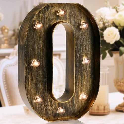 Miniatura 30 de Oycbuzo - Cartel de letras con luces LED doradas y negras, estilo industrial y clásico, para decoración de cafeterías, bodas, fiestas de cumpleaños
