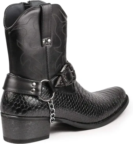 Miniatura 3 de Metrocharm Diego-01 - Botas vaqueras occidentales con hebilla para cinturón para hombre