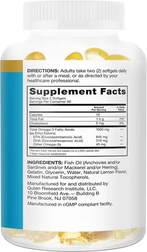 Miniatura 9 de Qunol Mini cápsulas blandas Omega 3 de aceite de pescado, 1000 mg Omega 3 EPA + DHA, suplementos ultra puros, apoyo para la salud cardíaca, sabor a