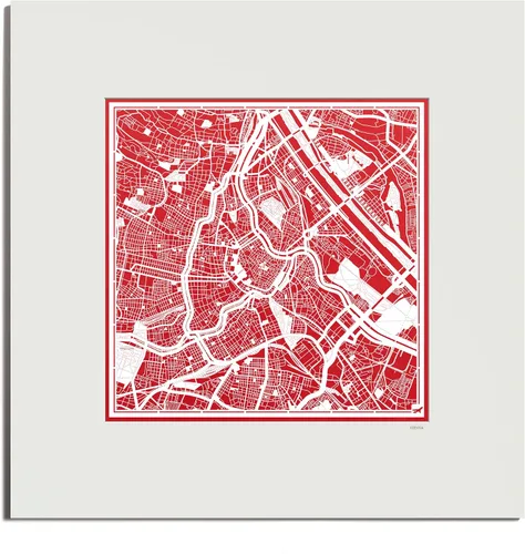 Miniatura 74 de O3 Design Studio Mapa de corte de papel Madrid negro mate de 20 x 20 pulgadas