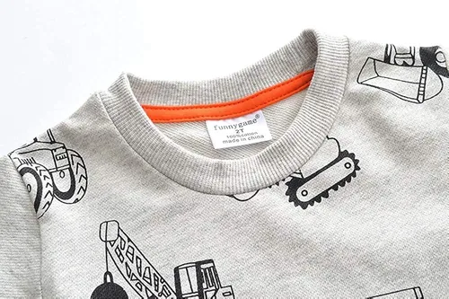 Miniatura 2 de Sudaderas para niños pequeños, de algodón, de manga larga, cuello redondo, sin botones, con estampado de dibujos animados, 2-7T