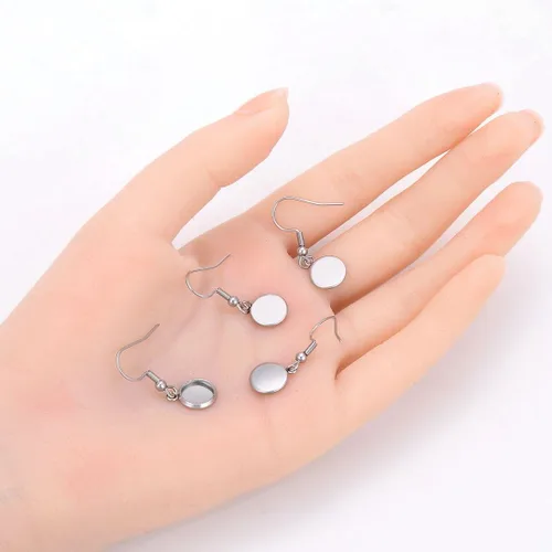 Miniatura 2 de Adabele - 50 piezas de acero inoxidable quirúrgico de grado 316 hipoalergénico para aretes de alambre de gancho de pescado, bandeja de bisel