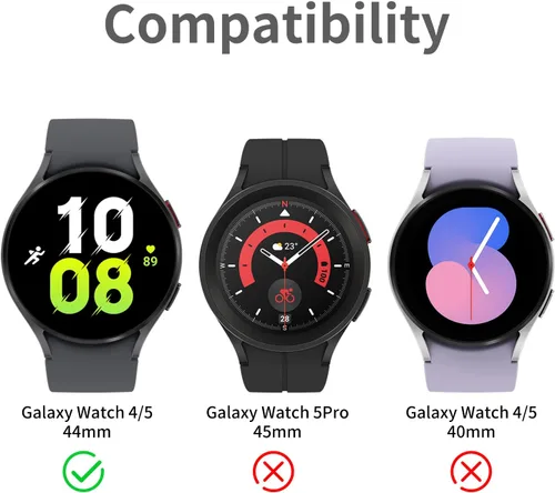 Miniatura 7 de Funda de lujo con correa diseñada para Samsung Galaxy Watch 6/5/4 de 1.732 pulgadas, resistente funda protectora militar de metal con correa táctica