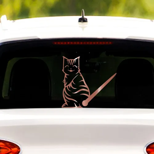 Miniatura 10 de Adhesivo para limpiaparabrisas trasero de gato, divertido gato en movimiento, cola en movimiento, adhesivo para limpiaparabrisas trasero