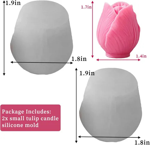 Miniatura 2 de Wehous Moldes de silicona de flor de tulipán 3D para velas de resina floral 3D, molde para decoración de pasteles de chocolate, molde de decoración