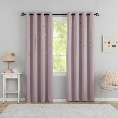Miniatura 10 de MANGATA CASA - Cortinas opacas con estrellas para dormitorio - Juego de 2 cortinas de ventana para guardería con ojales – Cortinas opacas