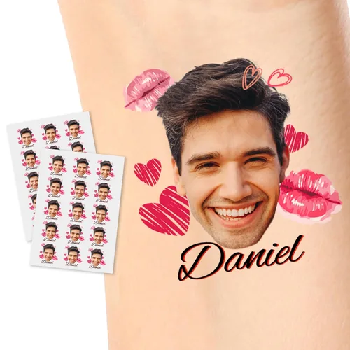 Miniatura 25 de Tatuajes temporales personalizados, personaliza cualquier foto tatuajes para cumpleaños, boda, despedida de soltera, 1 juego de 15 tatuajes Patrón 9
