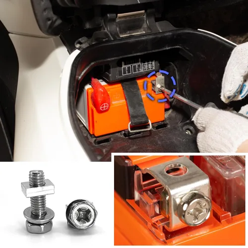 Miniatura 7 de Kit de 56 tuercas y pernos de terminales de batería de motocicleta de acero inoxidable, M6 x 0.394 in, 0.472 in, 0.630 in, 0.787 in, Kit de tuercas