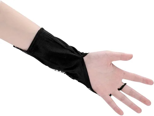 Miniatura 7 de HAOZAIKEJI - Guantes de encaje floral sin dedos, guantes de novia con lentejuelas para mujer, ropa de mano, boda, graduación, fiesta, mitón vintage