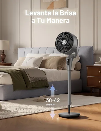 Miniatura 8 de Dreo Ventilador para dormitorio, ventilador oscilante de 80°, silencioso de 25 dB, ventiladores de pedestal de 80 pies para oficina en casa, Gris