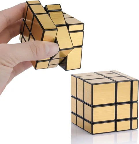 Miniatura 8 de D-FantiX Shengshou - Cubo de espejo de 3 x 3 pulgadas, cubo de velocidad, bloques de espejo dorado, cubo de 3 x 3 x 3 pulgadas, diferentes formas