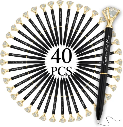 Miniatura 66 de Aolun 10 bolígrafos de diamantes con cristal personalizados a granel, bolígrafo de metal personalizado con nombre grabado, regalos de texto