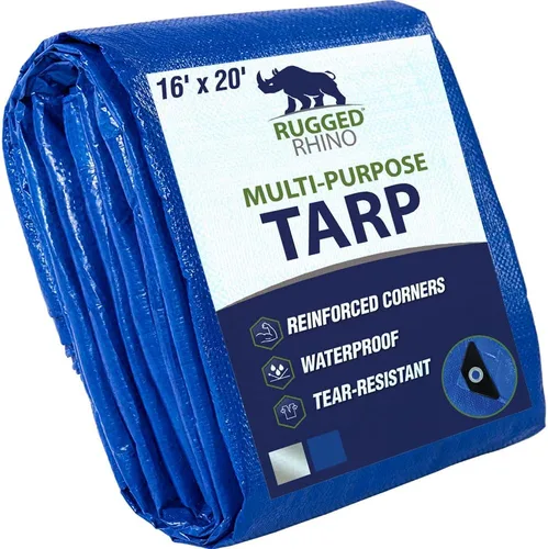 Miniatura 20 de RUGGED RHINO Lona resistente 100% impermeable para todo tipo de clima, lonas resistentes a la temperatura UV de 5 mil, cubierta multiusos de alta
