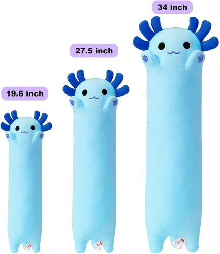Miniatura 4 de PEACH CAT Almohada de Peluche de Ajolote Largo Azul Juguete Lindo Animal de Peluche Ajolote para Niñas y Niños 19.6" Azul a