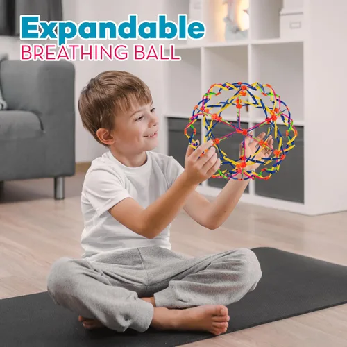 Miniatura 8 de 4E's Novelty Esfera de bola de respiración expandible (paquete de 4) juguete para niños para aliviar el estrés, juguetes para ansiedad, yoga