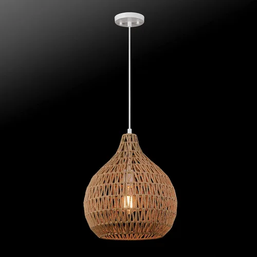 Miniatura 9 de Globe Electric 65703 Tika - Lámpara colgante de 1 luz, rubio natural, sombra de cordel
