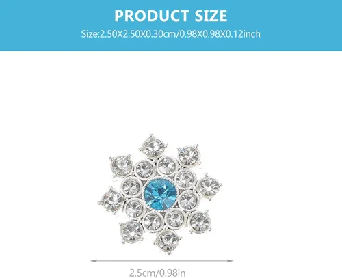 Miniatura 6 de 30 piezas de botones de copo de nieve de diamantes de imitación de cristal con parte trasera plana adornos para manualidades, joyería DIY, álbumes