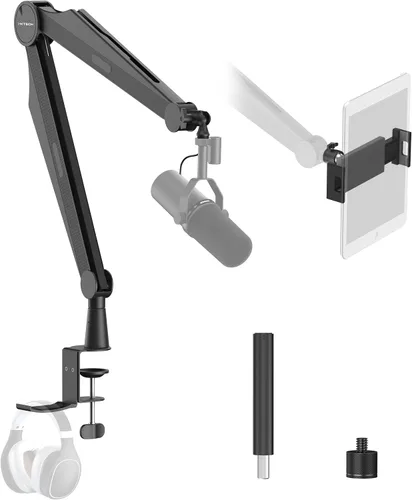 Miniatura 12 de IXTECH Brazo de micrófono con brazo para micrófono Blue Yeti Shure Sm7b Hyperx QuadCast Rode At2020 y soporte de micrófono Fifine