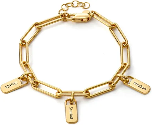 Miniatura 9 de MyNameNecklace Personalized Rory Bracelet with Custom Tag Charms - Diamond Option - by MYKA