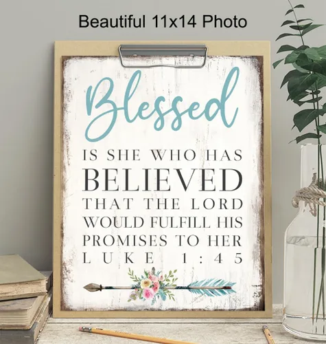 Miniatura 3 de Arte de pared inspirador con versículo bíblico de 11 x 14 pulgadas, versículos bíblicos motivacionales, decoración de pared para mujeres, impresión