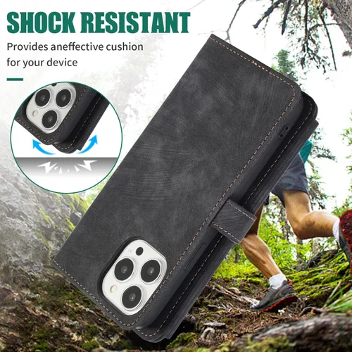 Miniatura 7 de Compatible con iPhone 13 Pro Max - Funda cruzada para mujeres y niñas, bolso de mano con tarjetero con cremallera, tapa y correa de hombro de piel