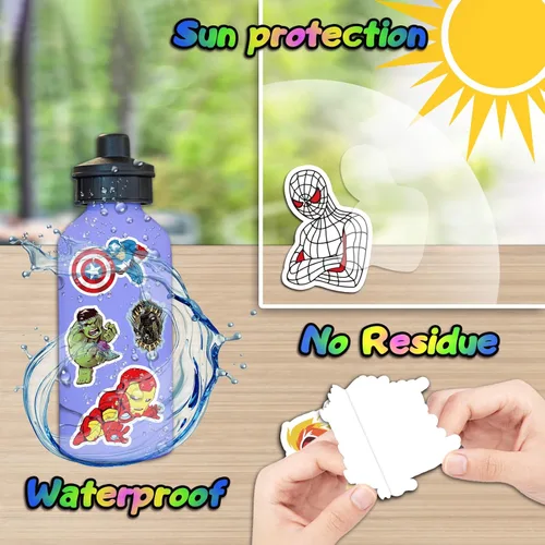 Miniatura 3 de 200 calcomanías de héroe para adolescentes, calcomanías de superhéroe, impermeables, con temática de leyendas de cómics, calcomanías para laptop