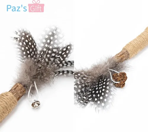 Miniatura 4 de PAZ'S GIFT Juguete de hierba gatera Juguetes para gatos Gatera, juguete masticable para gato, patadas, plata, palo, limpieza de dientes, lindo