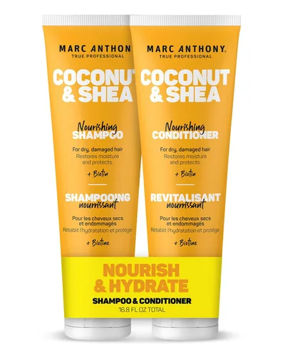 Marc Anthony Set de champú y acondicionador voluminizador con aceite de coco y manteca de karité, cuidado del cabello nutritivo e hidratante con