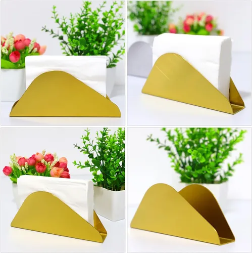 Miniatura 5 de Vertical Stainless Steel Napkin Holder Gold Freestanding Tissue Dispenser Sturdy Napkin Storage Rack for Restaurant Table and Home Kitchen Use