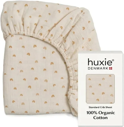Miniatura 12 de Sábanas para cuna, sábana bajera ajustable de muselina de algodón orgánico, tamaño estándar para bebé niño y niña, 28 x 52 pulgadas, ultra suaves