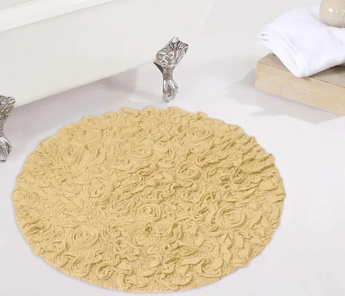 Miniatura 44 de Home Weavers Bell Flower Collection - Tapetes de baño copetudos 100 % algodón, extrasuaves y absorbentes, antideslizantes, lavables a máquina, lino