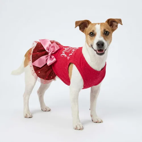 Miniatura 7 de Fitwarm Cuter Than Cupid - Vestido de tul para perro, linda ropa para chicas, ropa divertida para mascotas, rojo borgoña, talla S