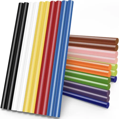 Miniatura 24 de Manarty - 24 barras de pegamento caliente blancas de tamaño completo, 24 unidades de 0.43 pulgadas de diámetro x 8 pulgadas de largo para Blanco