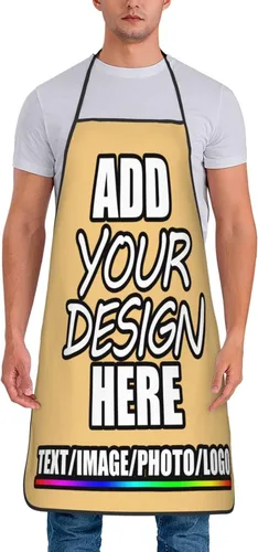 Miniatura 29 de Delantal personalizado personalizado para añadir nombre, foto, texto, logotipo, cocina ajustable para cocinero para hombres y mujeres