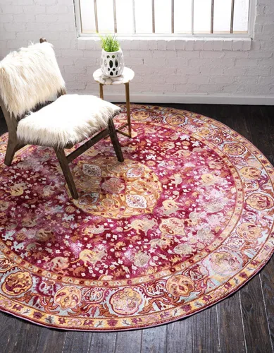 Miniatura 14 de Unique Loom Austin Collection Botanical, Medallion, Vintage Alfombra de área 4' 0" x 6' 0", Beige/Azul