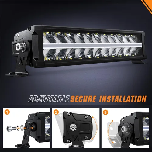 Miniatura 7 de Nilight Barra de Luz LED con DRL Ámbar de 16 Pulgadas 120W Luz Todoterreno Anti-Deslumbrante Combo Inundación Punto LED Luz de Conducción IP68