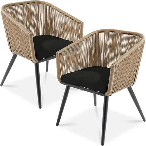Miniatura 10 de Best Choice Products Juego de 2 sillas de comedor de patio, asientos al aire libre para patio trasero, junto a la piscina, balcón con diseño