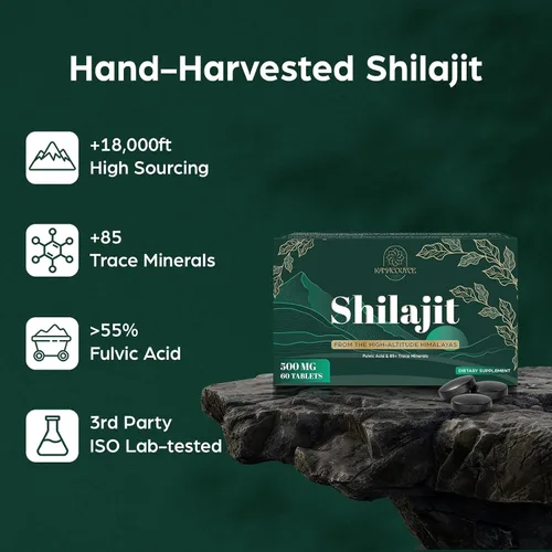 Miniatura 4 de Tabletas Shilajit de 30,000 MG, Shilajit Himalayan Organic, con ácido fúlvico y más de 85 minerales traza, más eficaz que la resina y cápsulas