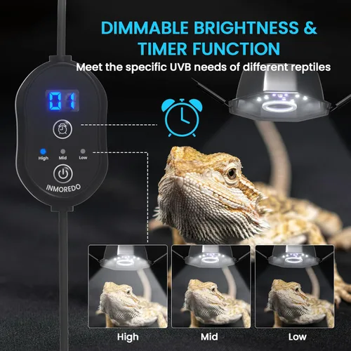 Miniatura 4 de GlowUp Luz de reptil UVB con atenuación, UVA UVB 10.0 para reptiles de selva tropical y desierto UVB5.0 y UVB10.0, brillo ajustable UVB lámpara