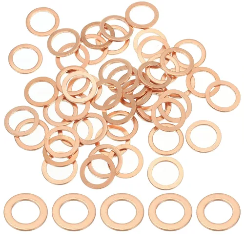 Miniatura 19 de PATIKIL Anilla de arandela de cobre M4, 25 piezas, 4mm ID 8mm OD 1mm de espesor, arandela plana métrica de sello de cobre para tornillos, pernos