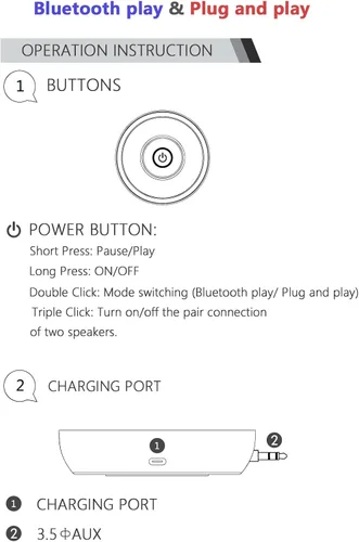Miniatura 2 de Milcraft Mini altavoz con conector de entrada auxiliar de 0.138 in, altavoz portátil de 3 W para iPhone, iPod, iPad, teléfono celular, tableta