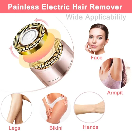 Miniatura 3 de LAIKME Depilación facial para mujeres, mini removedor de pelo, afeitadora eléctrica portátil para labios, barbilla, axila, melocotón fuzz, dedos