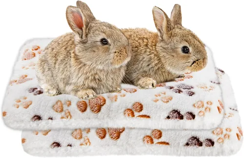 Miniatura 8 de Amakunft 2 Piezas Alfombrillas Lavables para Cama de Conejillo de Indias, Almohadilla de Cama de Invierno de Conejo para Interiores, Colchón Cálido