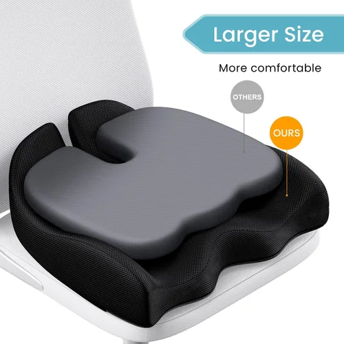 Miniatura 2 de Cojín de Asiento de Espuma Viscoelástica Extra Grande para Silla de Oficina, Alivio de Presión, Ciática y Dolor de Coxis, Almohadilla de Coxis Firme